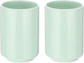 HARFINGTON 2pcs Japanese Ceramic Tea Cups 8oz / 240ml Simple Solid Color No Handle Ceramic Tea Mugs Matte Glazed Cylindrical Cup for Matcha Tea Wine White Tea Coffee Drinks, White