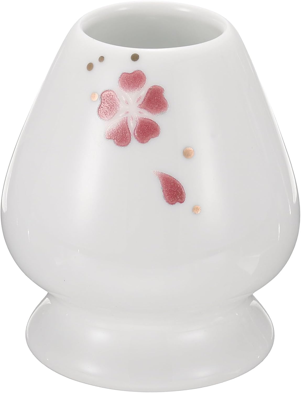 HARFINGTON Ceramic Chasen Stand 70mm Matcha Whisk Holder Teas Set Whisks Stand Traditional Matcha Tea Chasen Holder Tea Set Accessories for Tea Tasting, Cherry Blossoms Pink