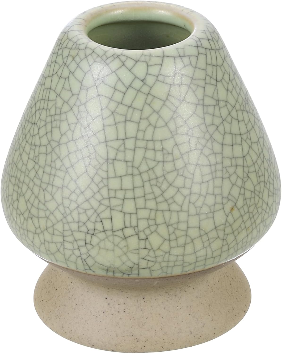 HARFINGTON Ceramic Chasen Stand 66mm Matcha Whisk Holder Teas Set Whisk Stand Traditional Matcha Tea Chasen Holder Tea Set Accessories for Tea Tasting, Gray Green