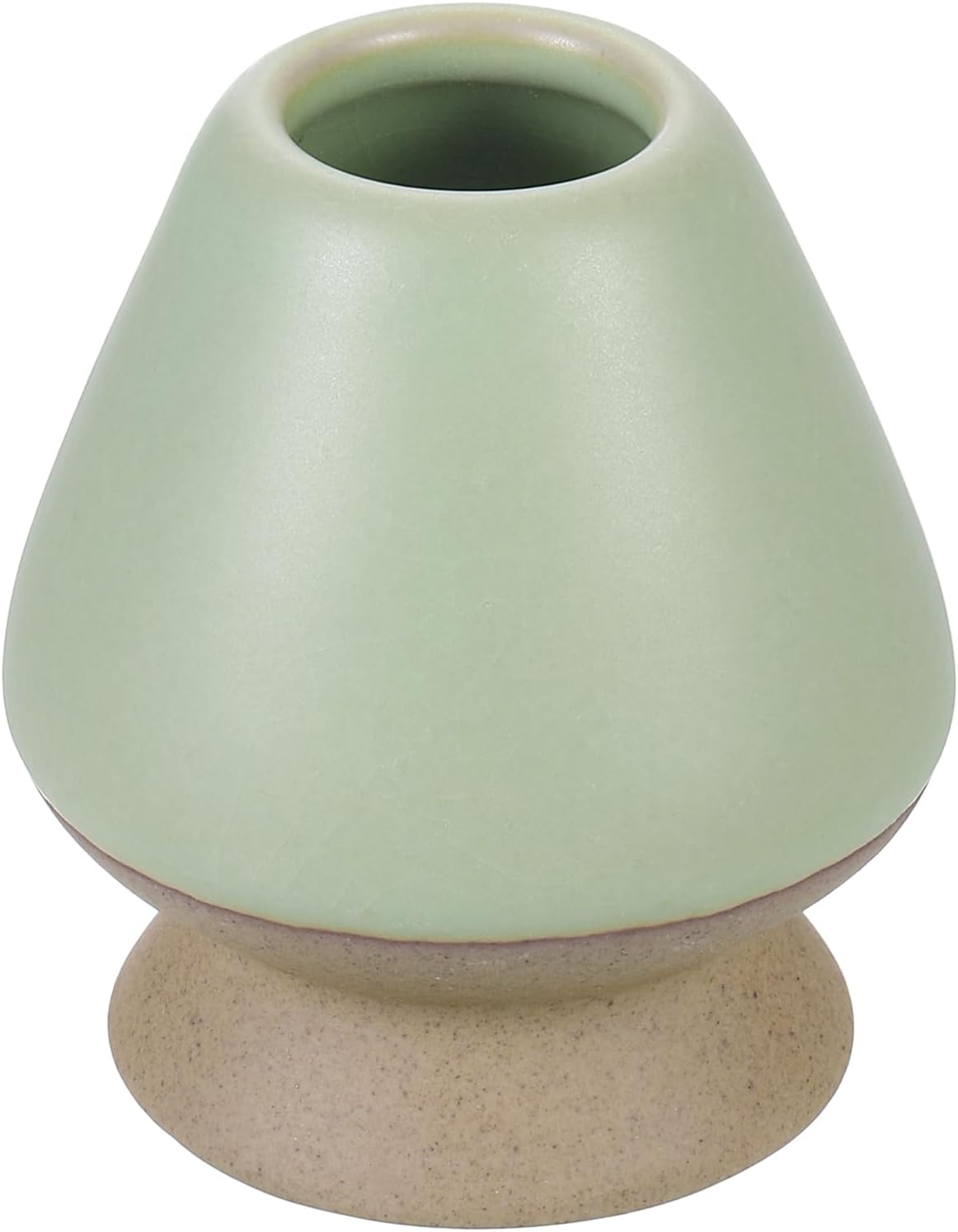HARFINGTON Ceramic Chasen Stand 67mm Matcha Whisk Holder, Traditional Matcha Tea Chasen Holder, Black Gold