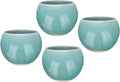 HARFINGTON 4pcs Handmade Tea Bowls 150ml / 5oz Ice Crack Decoration Chinese Japanese Teacup Ceramic Gong Fu Tea Set for Office Home Gifts, Green