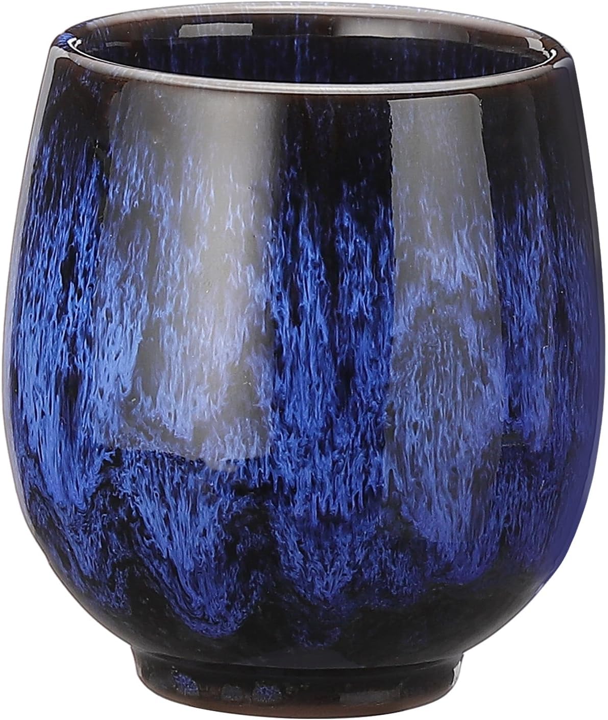 HARFINGTON Chinese Ceramic Teacup 5.41oz Sapphire Blue No Handle