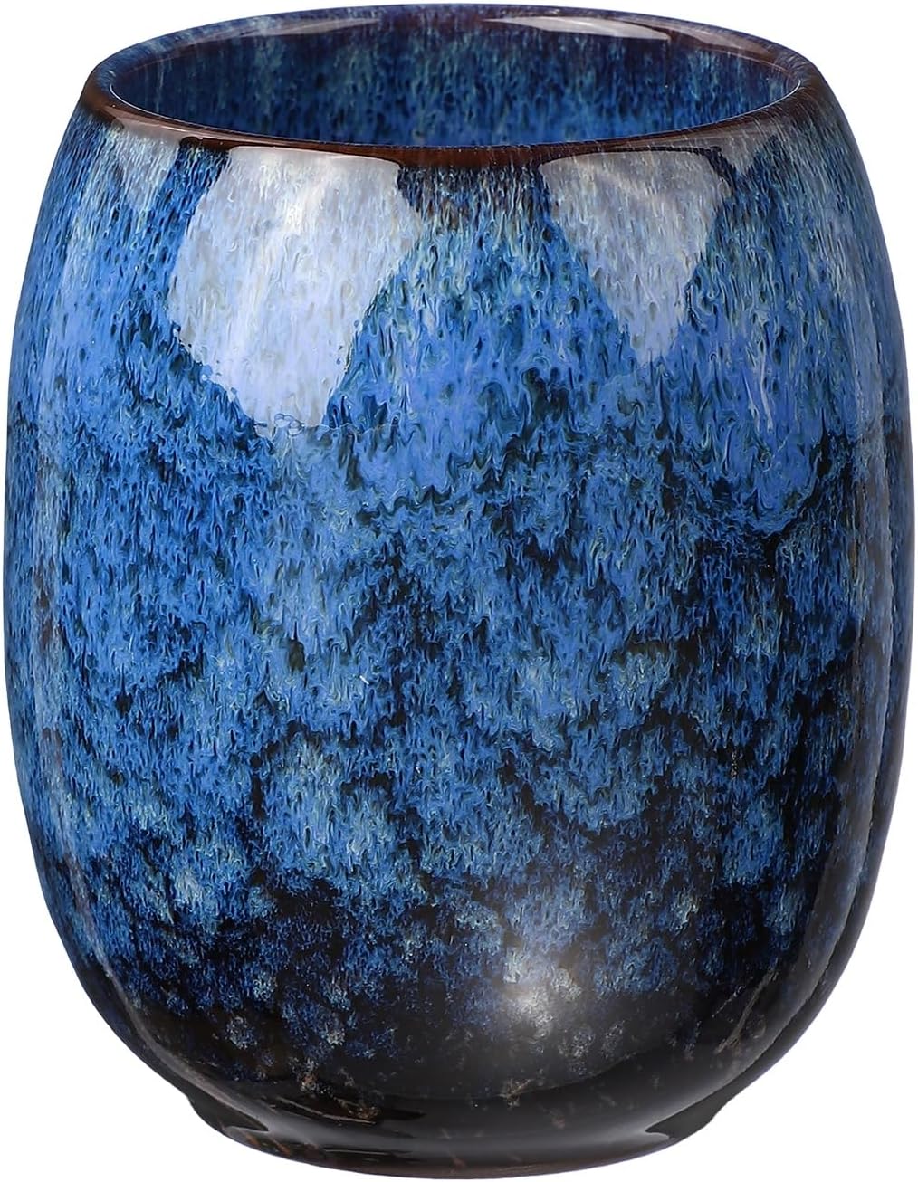 HARFINGTON Chinese Ceramic Teacup 5.41oz Sapphire Blue No Handle